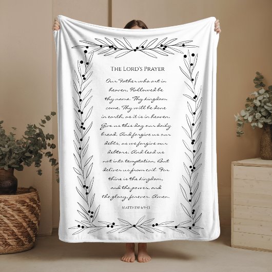 The Lord's Prayer Fleece Blanket Bible Verse Gift Deken