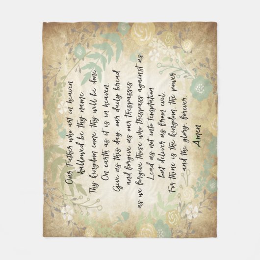 The Lord's Prayer Fleece Deken (Voorkant)