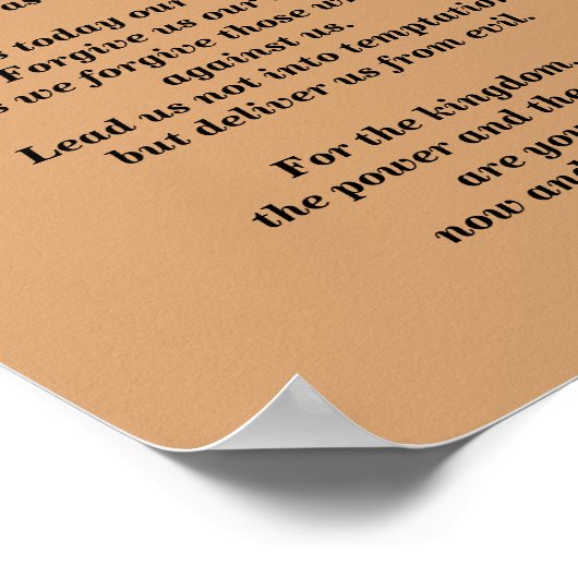 The Lord's Prayer - hedendaagse versie Poster (Hoek)