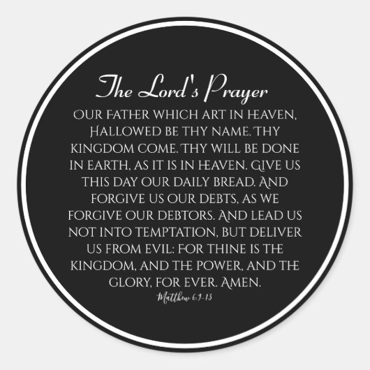 The Lord's Prayer Hope Ronde Sticker (Voorkant)
