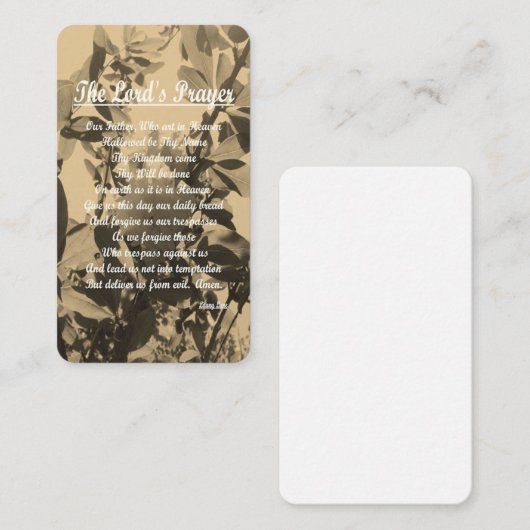 The Lords Prayer Informatiekaartje (Voorkant / Achterkant)