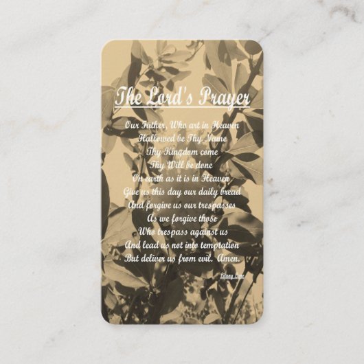 The Lords Prayer Informatiekaartje (Voorkant)