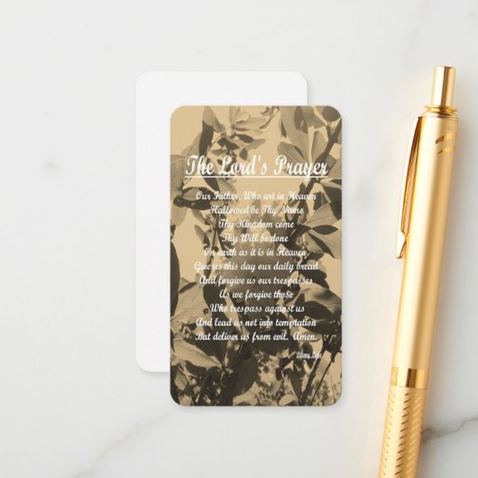 The Lords Prayer Informatiekaartje (Voorkant / Achterkant in situ)