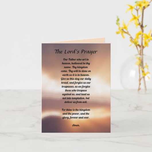 The Lord's Prayer Kaart (Gele Bloem)