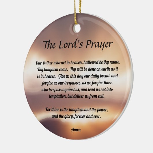 The Lord's Prayer Keramisch Ornament (Links)