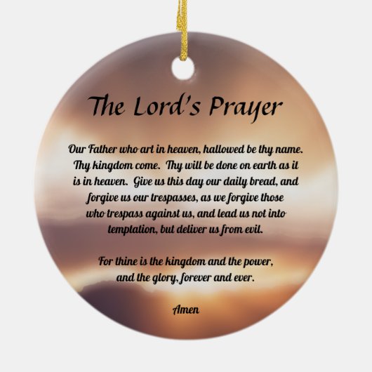 The Lord's Prayer Keramisch Ornament (Achterkant)
