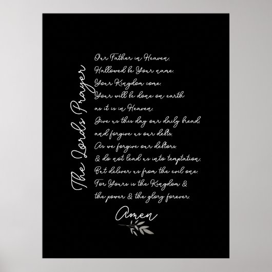 The Lord's Prayer Leaf Art Christelijk Poster (Voorkant)