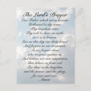 The Lord's Prayer, Matthew 6:9-13 Bijbelverse Briefkaart