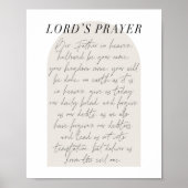 The Lord's Prayer Minimal Boho Beige Arch Script Poster (Voorkant)