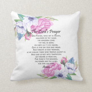 The Lord's Prayer Pink Floral, van Matthew 6:9-13 Kussen