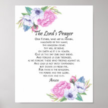 The Lord's Prayer Pink Floral, van Matthew 6:9-13
