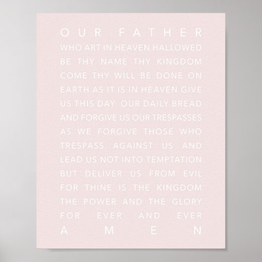 The Lord's Prayer Pink Poster (Voorkant)