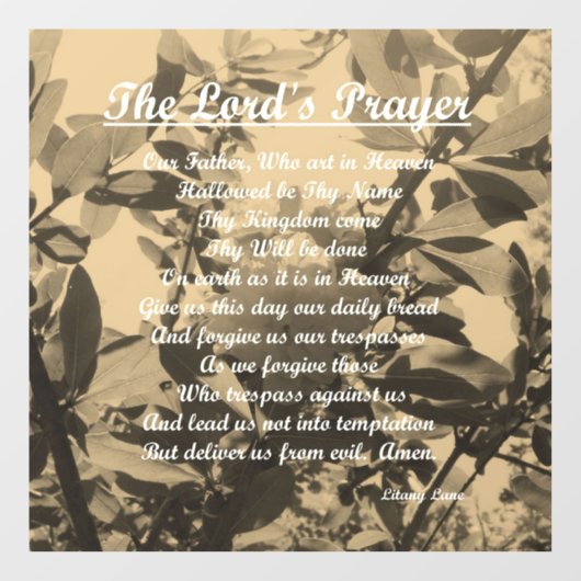 The Lords Prayer Raamsticker (Vel)