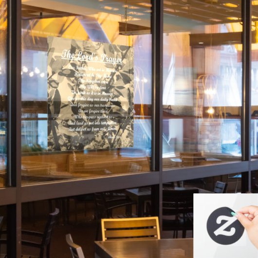 The Lords Prayer Raamsticker (Restaurant Raam)
