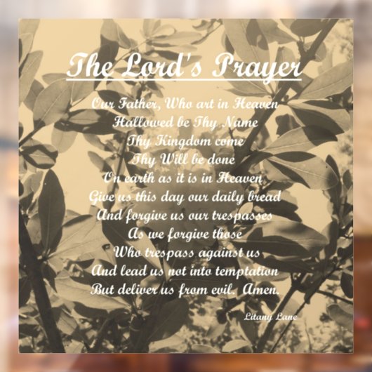 The Lords Prayer Raamsticker (Vel 2)