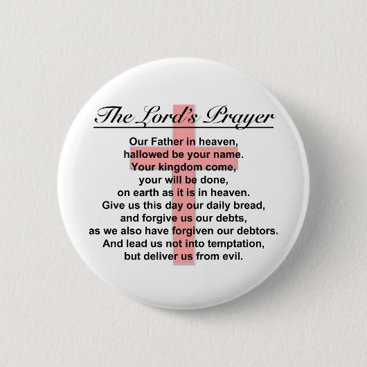 The Lord's Prayer Ronde Button 5,7 Cm (Voorkant)