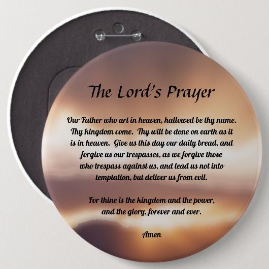 The Lord's Prayer Ronde Button 6,0 Cm (Voorkant /achterkant)