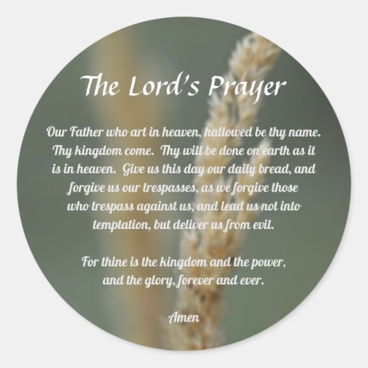 The Lord's Prayer Ronde Sticker (Voorkant)