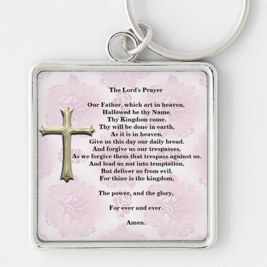 The Lord's Prayer (roze) Sleutelhanger (Voorkant)