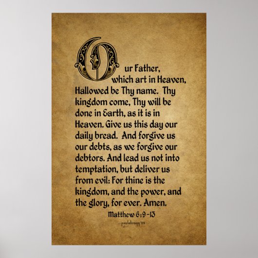 The Lord's Prayer (Scripture: Matthew 6:9-13) Poster (Voorkant)
