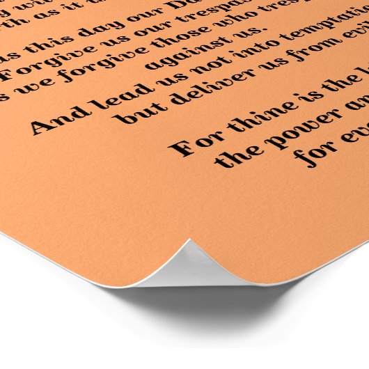 The Lord's Prayer - Traditional Version Poster (Hoek)