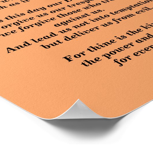 The Lord's Prayer - Traditionele versie Poster (Hoek)