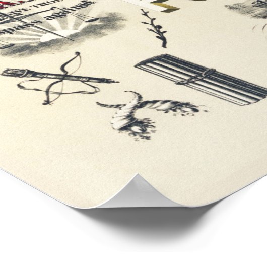 The Lord's Prayer  Typografie Lithograaf Poster (Hoek)