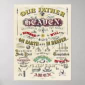 The Lord's Prayer  Typografie Lithograaf Poster (Voorkant)