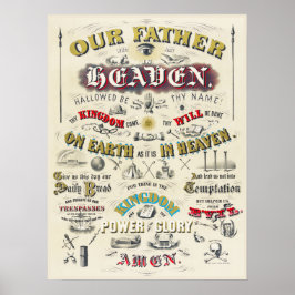 The Lord's Prayer  Typografie Lithograaf Poster
