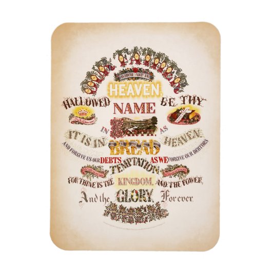 The Lord's Prayer  Typografie Magneet (Verticaal)