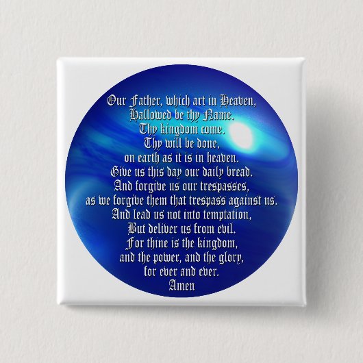 The Lord's Prayer Vierkante Button 5,1 Cm (Voorkant)