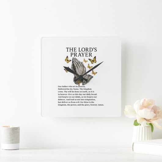 The Lord's Prayer Vierkante Klok (Huis)