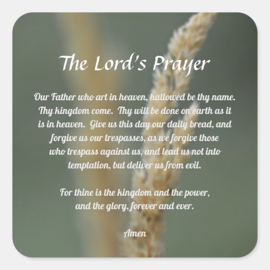 The Lord's Prayer Vierkante Sticker (Voorkant)