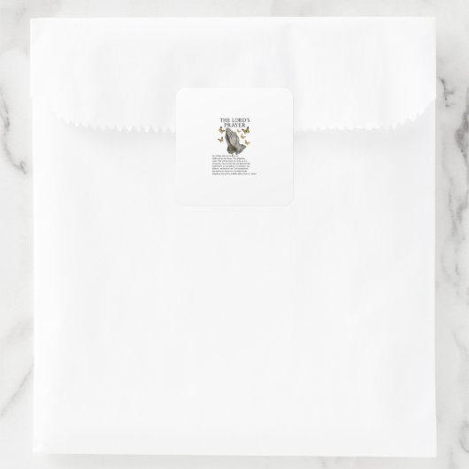 The Lord's Prayer Vierkante Sticker (Tas)