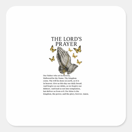 The Lord's Prayer Vierkante Sticker (Voorkant)