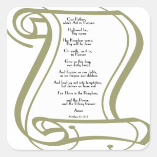 The Lords Prayer Vierkante Sticker