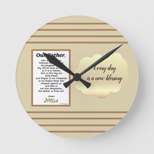 The Lord's Prayer Wall Clock Ronde Klok (Voorkant)