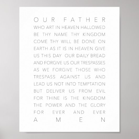 The Lord's Prayer White Poster (Voorkant)