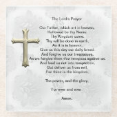 The Lord's Prayer (wit) Glazen Onderzetter (Voorkant)