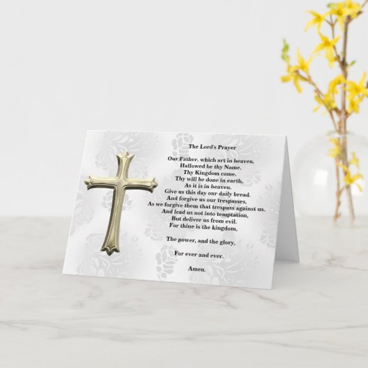 The Lord's Prayer (wit) Kaart (Gele Bloem)