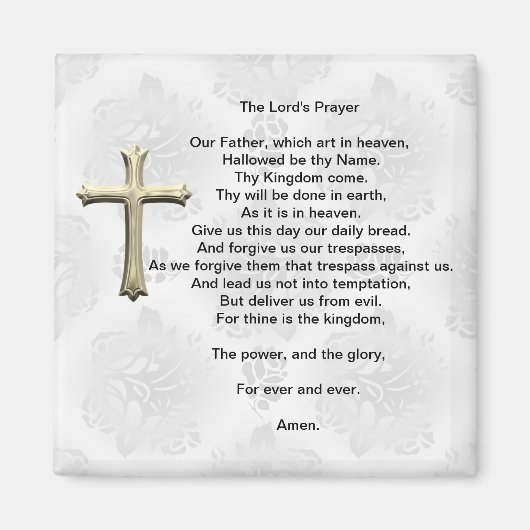 The Lord's Prayer (wit) Magneet (Voorkant)