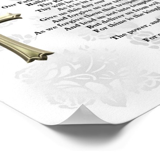 The Lord's Prayer (wit) Poster (Hoek)