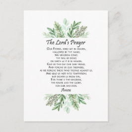 The Lord's Prayer with Greenery ~ Matthew 6:9-13 Briefkaart