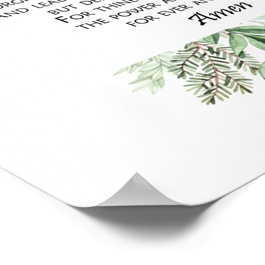 The Lord's Prayer with Greenery ~ Matthew 6:9-13 Poster (Hoek)