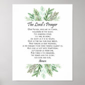 The Lord's Prayer with Greenery ~ Matthew 6:9-13 Poster (Voorkant)