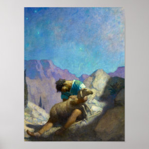 The Lost Sheep, 1926, door Newell Convers Wyeth Poster