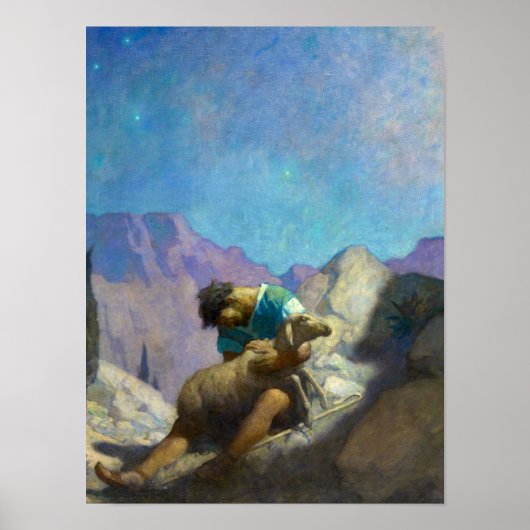 The Lost Sheep, 1926, door Newell Convers Wyeth Poster (Voorkant)