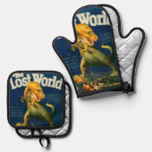 The Lost World Oven Mitt & Pot Holder Ovenwant & Pannenlap Set (Voorkant / Achterkant)