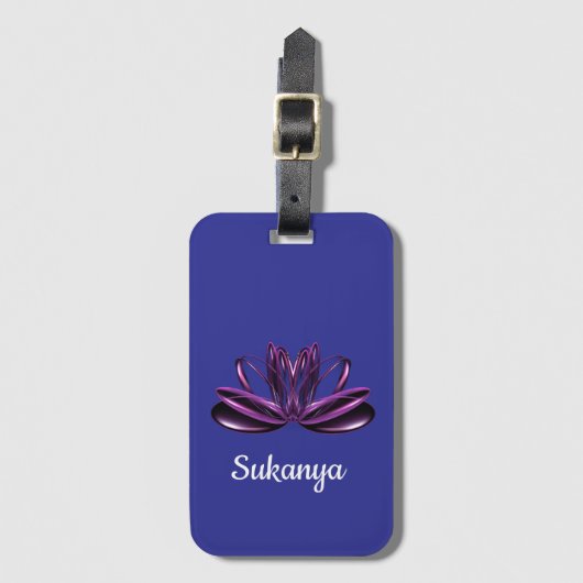 The lotus flower personalized bagagelabel (Voorkant (verticaal))