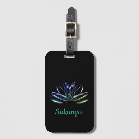 The lotus flower personalized bagagelabel (Voorkant (verticaal))